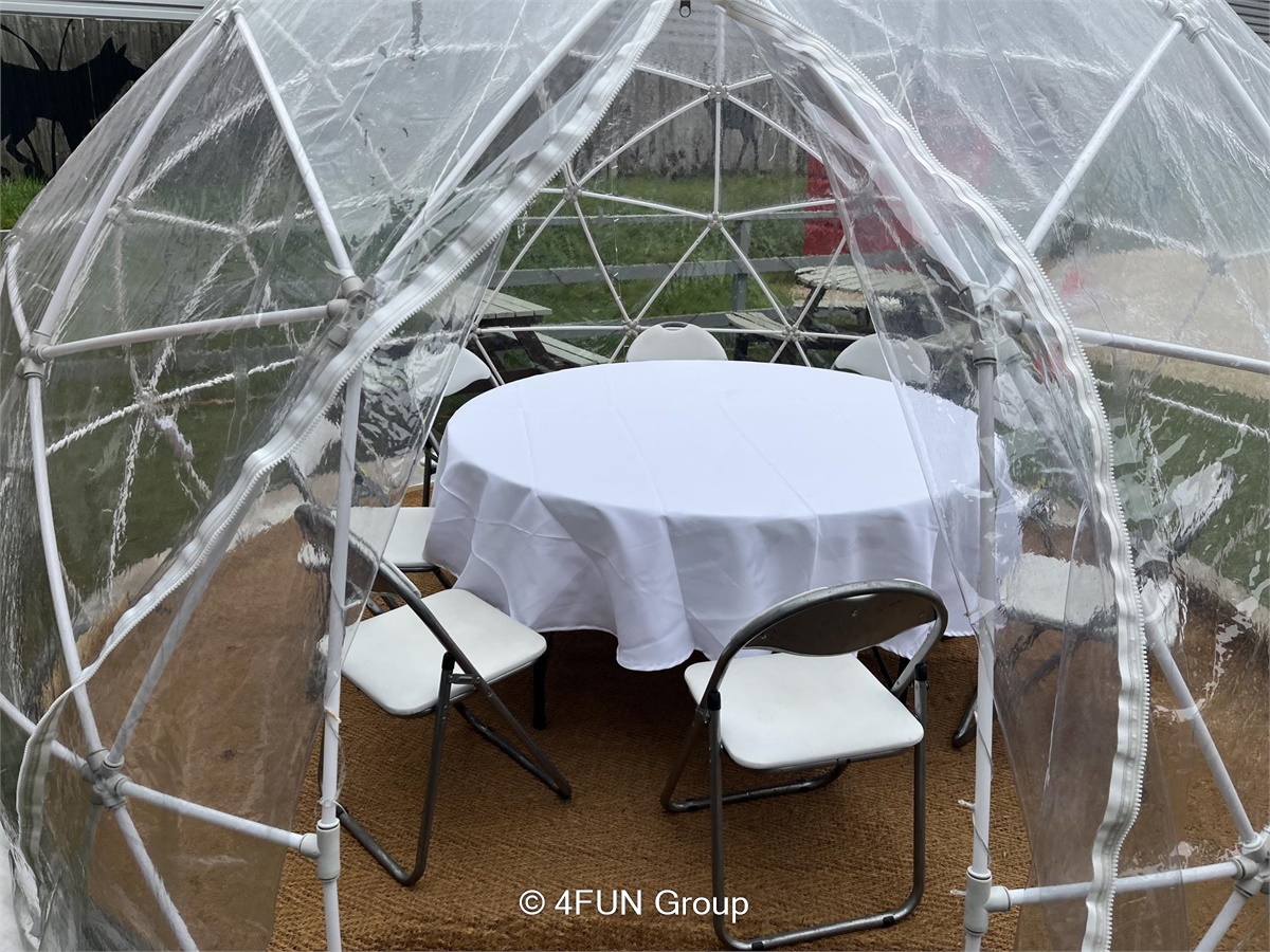 garden igloo pods for dining